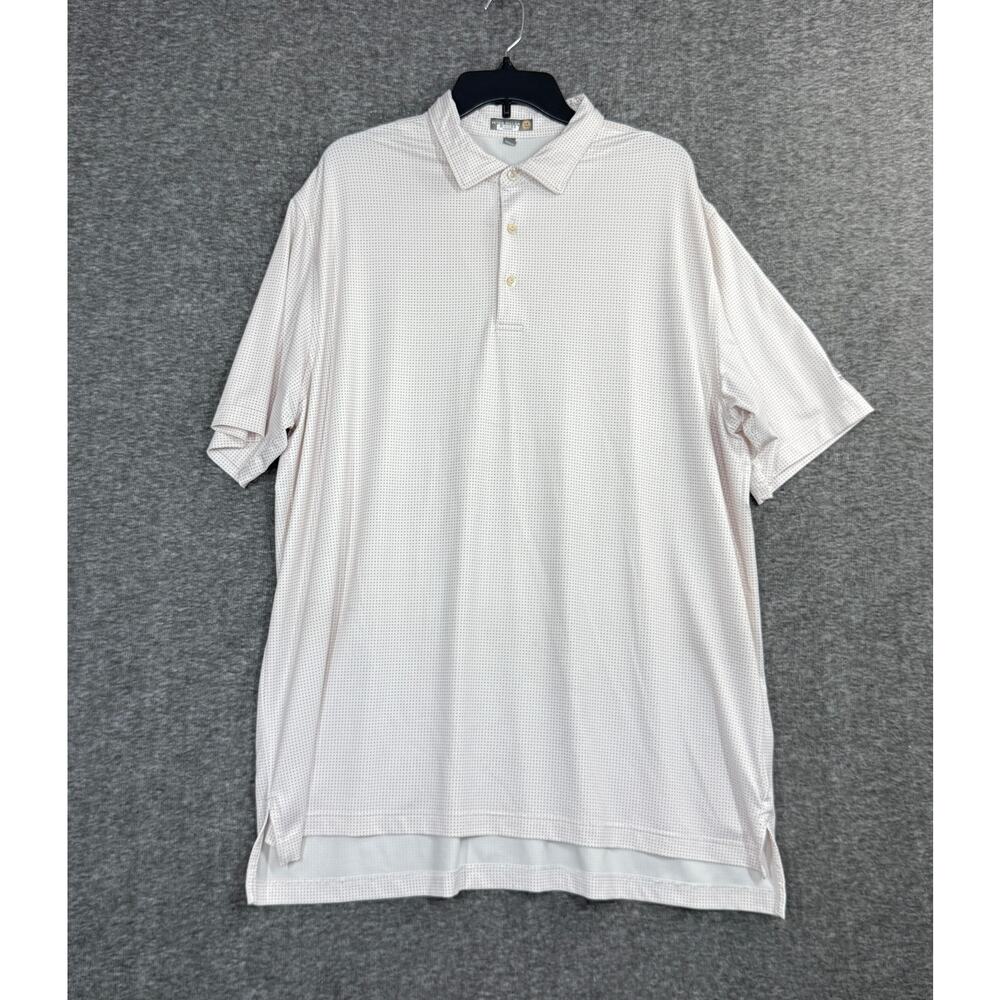 Peter Millar Summer Comfort Polo Size XL Dots Print Cream Multi